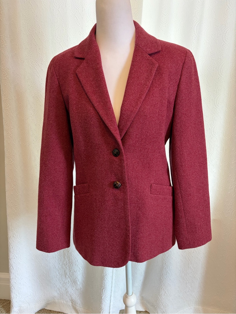 Talbots Burgundy Tailored Two-Button Blazer